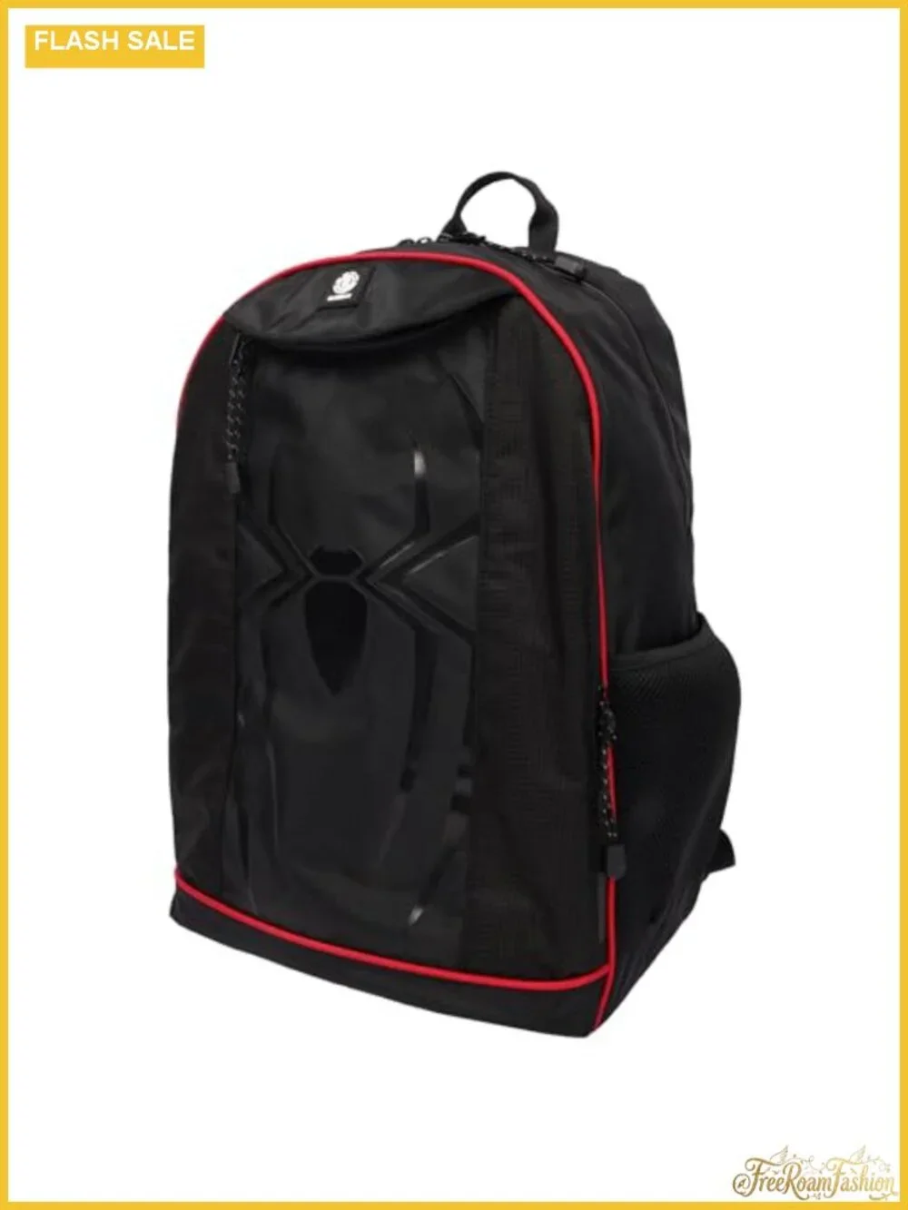 Oversized Rubberized Spider-Man Print Nylon Travel Daypack Backpack with Padded